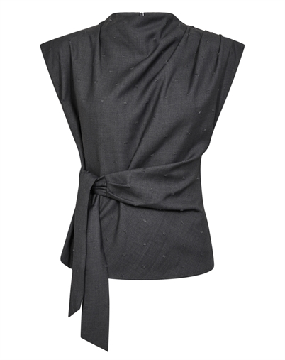 Co'Couture - Saga CC Pleat Top - Mid Grey